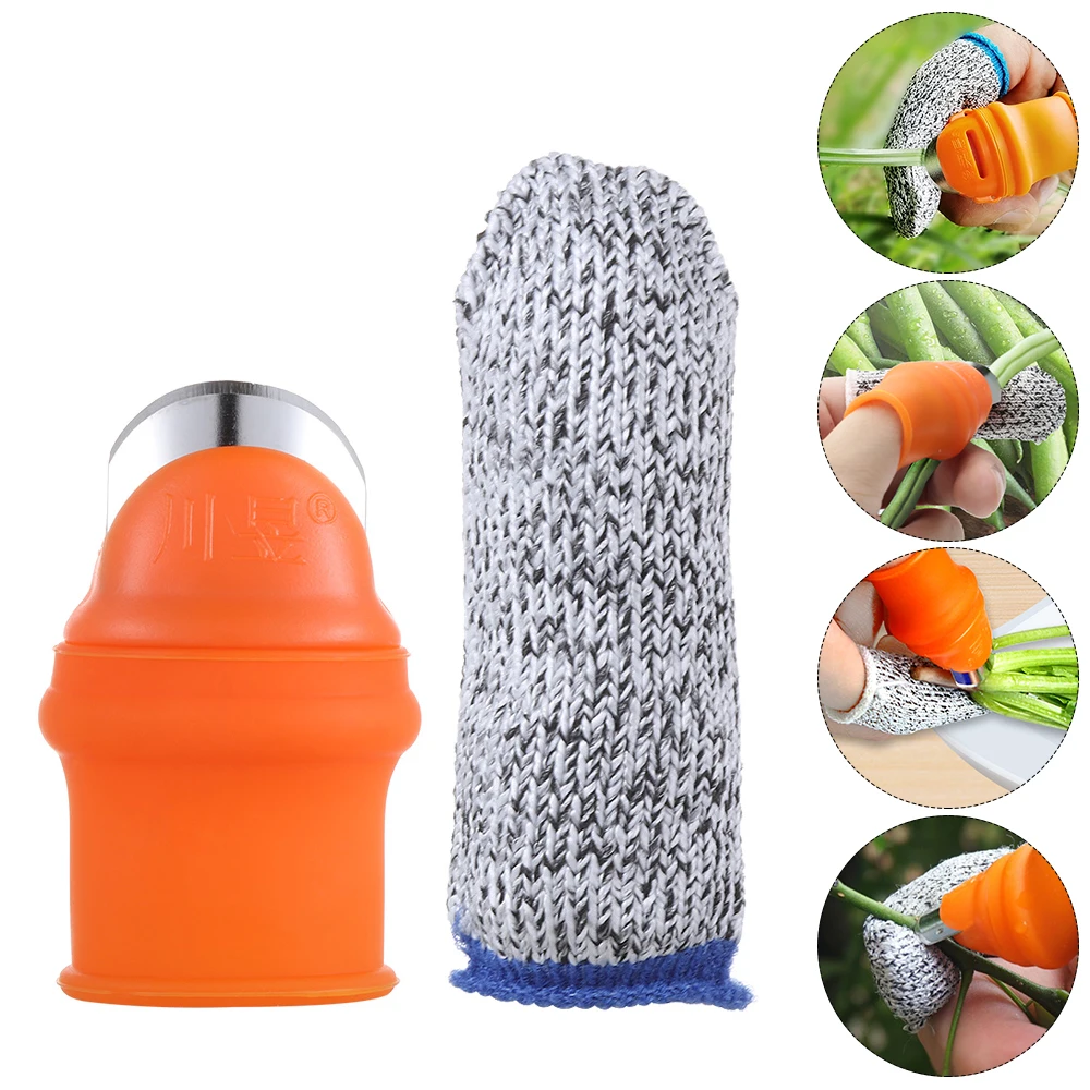 Scissors Protector Thumb-Knife Garden-Tools Vegetable Plant-Blade Silicone 2pcs/Set