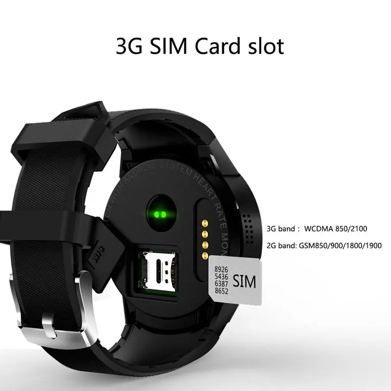 K98H Android 3G Smart Watch Phone 1.3 inch MTK6572A GPS Smart Watch Men Heart Rate Monitor Bluetooth Smartwatch Waterproof