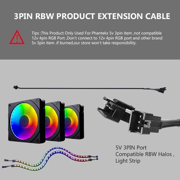 

ARGB 5V 3 Pin Item Extension Cable AURA MSI Motherboard Splitter Y Style Adapter