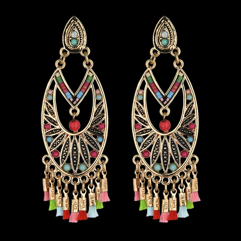 777777777 женские ретро большие Золотые сережки Jhumka индийские ювелирные изделия