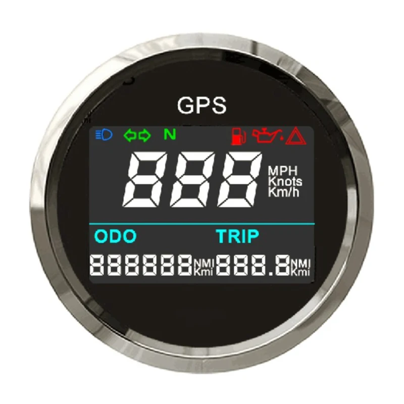 52 мм цифровой Gps скоростной одометр 0 ~ 999 миль/ч узлы км/ч 316 из нержавеющей стали