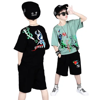 

Summer Children's Clothes Set Boys Short-Sleeved T-shirt + Pants 2 pieces Sports Suits Kids Clothing Big Boys Casual Tracksuit