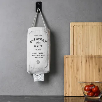 

Creative Extraction Storage Bag Garbage Simple Printed Fabric Trash Hanging Bag Kitchen Organizer Vegetable Fruit Food Container