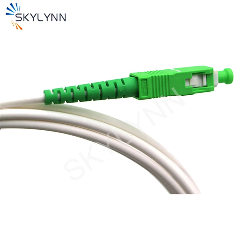 cabo de remendo de fibra óptica branco