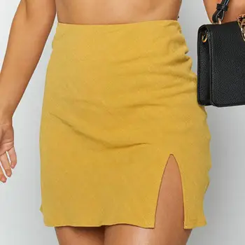 

Early Autumn New Mini Skirt Female Simple Solid Color Was Thin High Waist Design Highlights The Body Curve Leisure Stitch Zipper