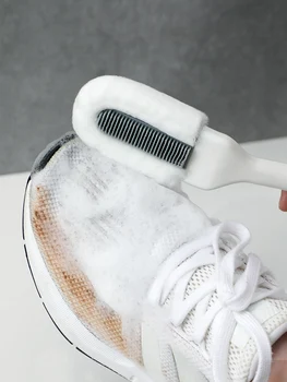 

1pcs Soft Microfiber Shoe Brush With Head Long Handle Multi-Function Cleaner Sneakers Leather Household cleaning gadgets tools