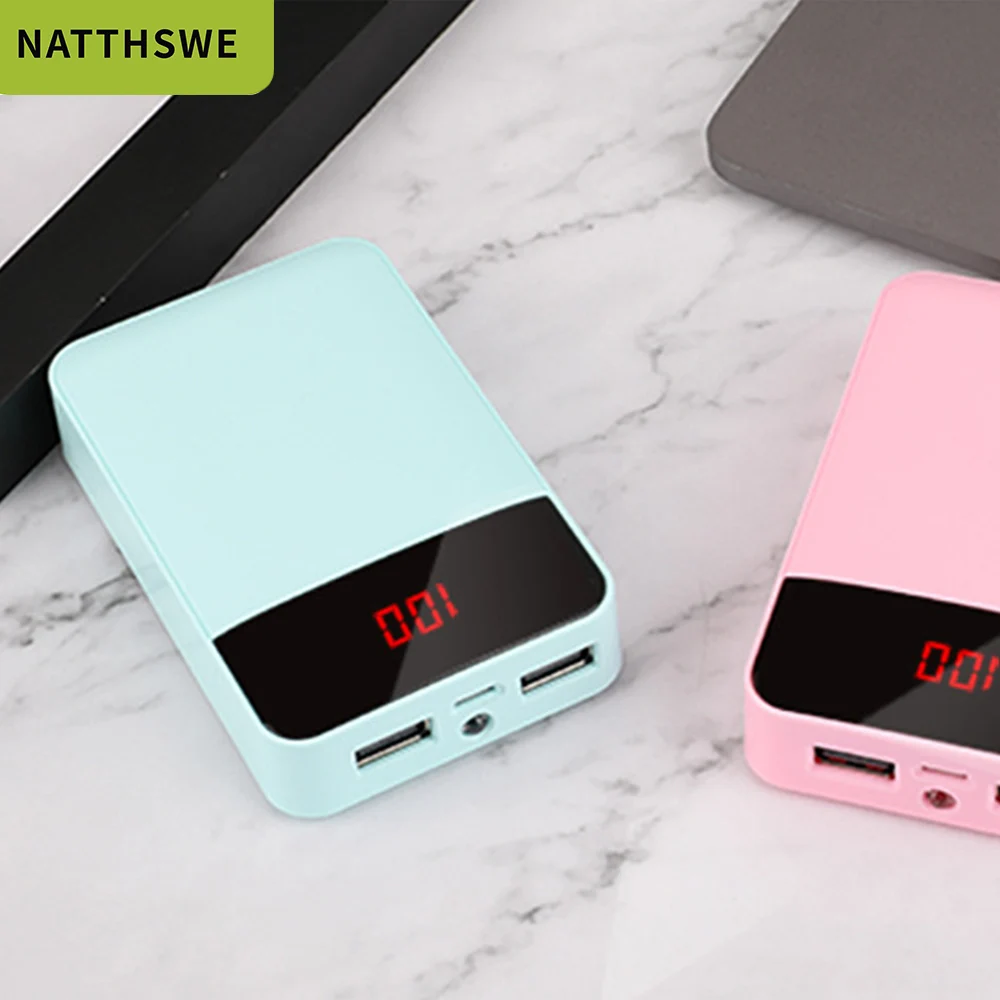 NATTHSWE mi ni 20000 мАч Внешний аккумулятор для iPhone 8 Xiaomi mi внешний аккумулятор зарядное устройство двойной Usb порт внешний аккумулятор
