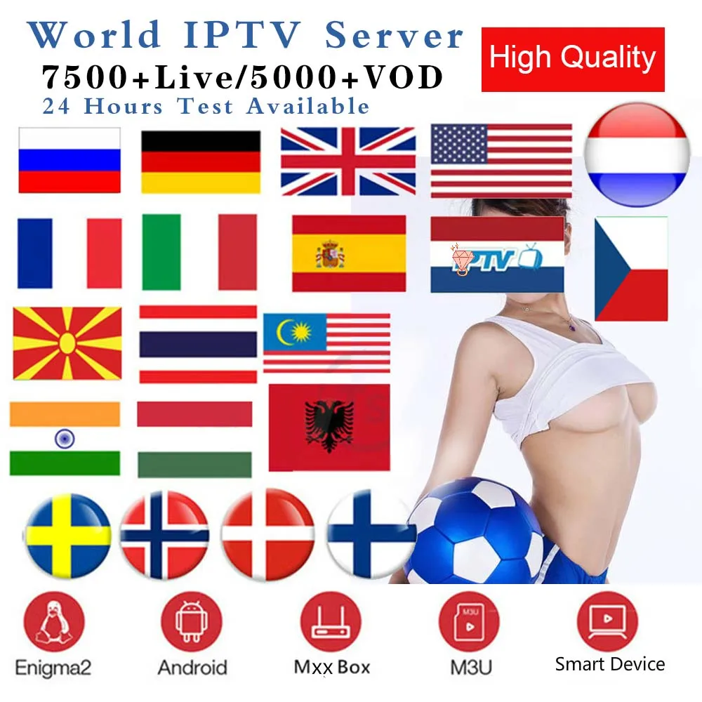 

1 Year 7000+Live Europe IPTV French Dutch Spain Italy UK IPTV Subscription arabic iptv android free sports tv box ssmart tv pc