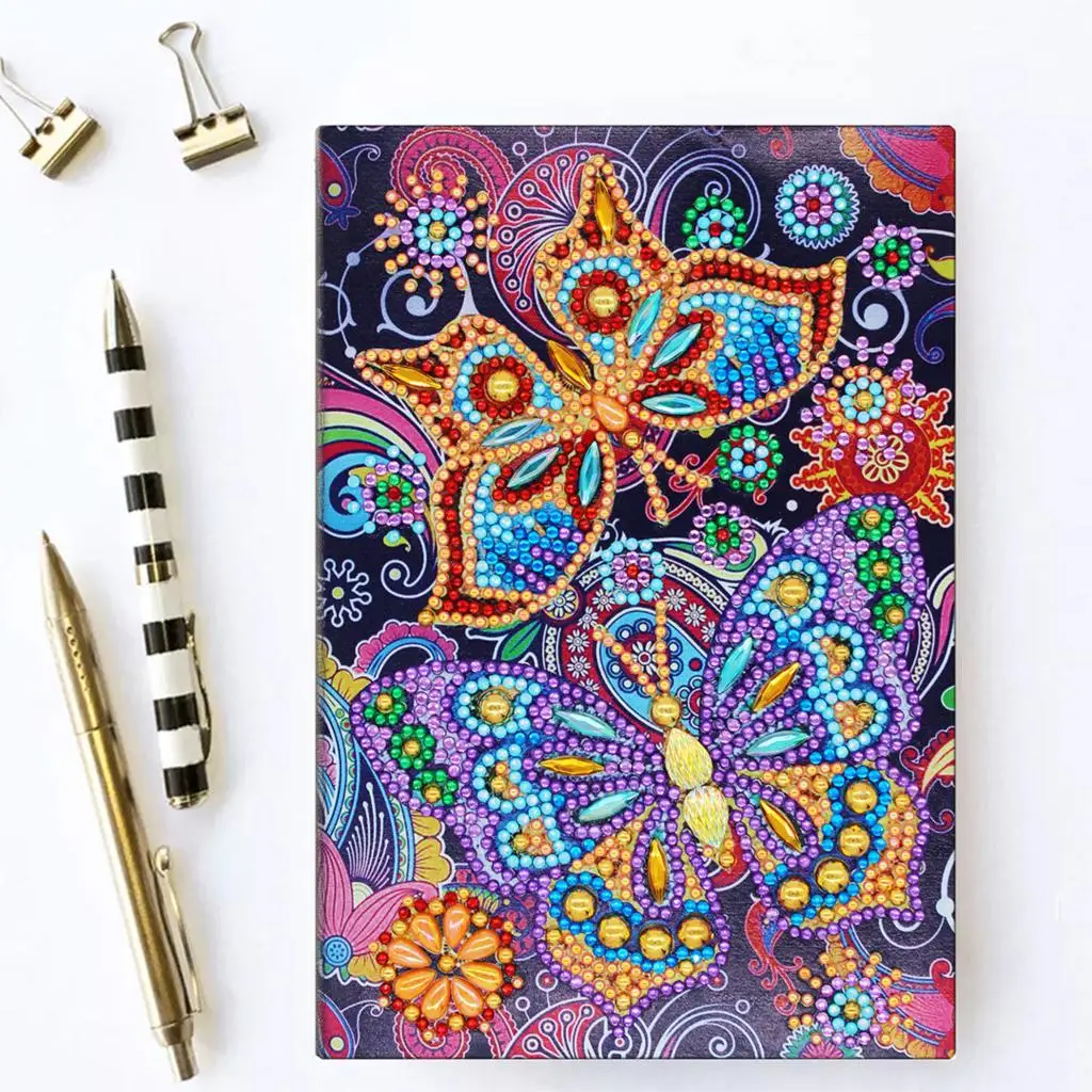 Kexinzu Diy Art Алмазный альбом для рисования дневник Полный Круглый Вышивка мозаикой из стразов A5 64 страницы сова с изображением павлиньей мандалы бабочка