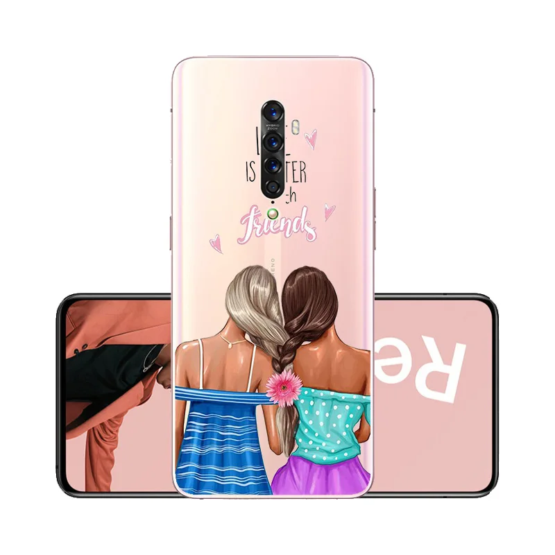 Прозрачный чехол для OPPO Reno 2 Z 2Z 2F Reno2, Модный чехол Super Mom для маленькой девочки, чехол для Oppo A9 A5 A1K Realme C2, чехол Etui - Цвет: W121