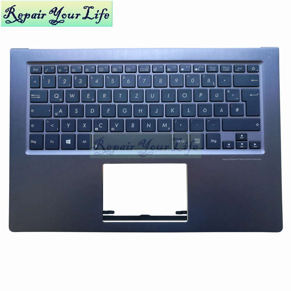 Клавиатура для ноутбука Asus UX302LA-1A UX302LA UX302 UX303 GR Германия синий КБ подсветка серый