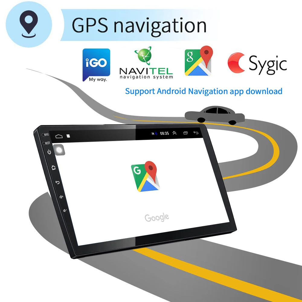 Автомагнитола Podofo универсальная 2 Din Android 10 1 GPS Wi Fi FM Bluetooth|Мультимедиаплеер для