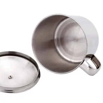 

300ml Capacity Stainless Steel Cup With A Cup Cover Color Lid New Cups Drinking Brand Children's Silver EZLIFE #66 With N9O4