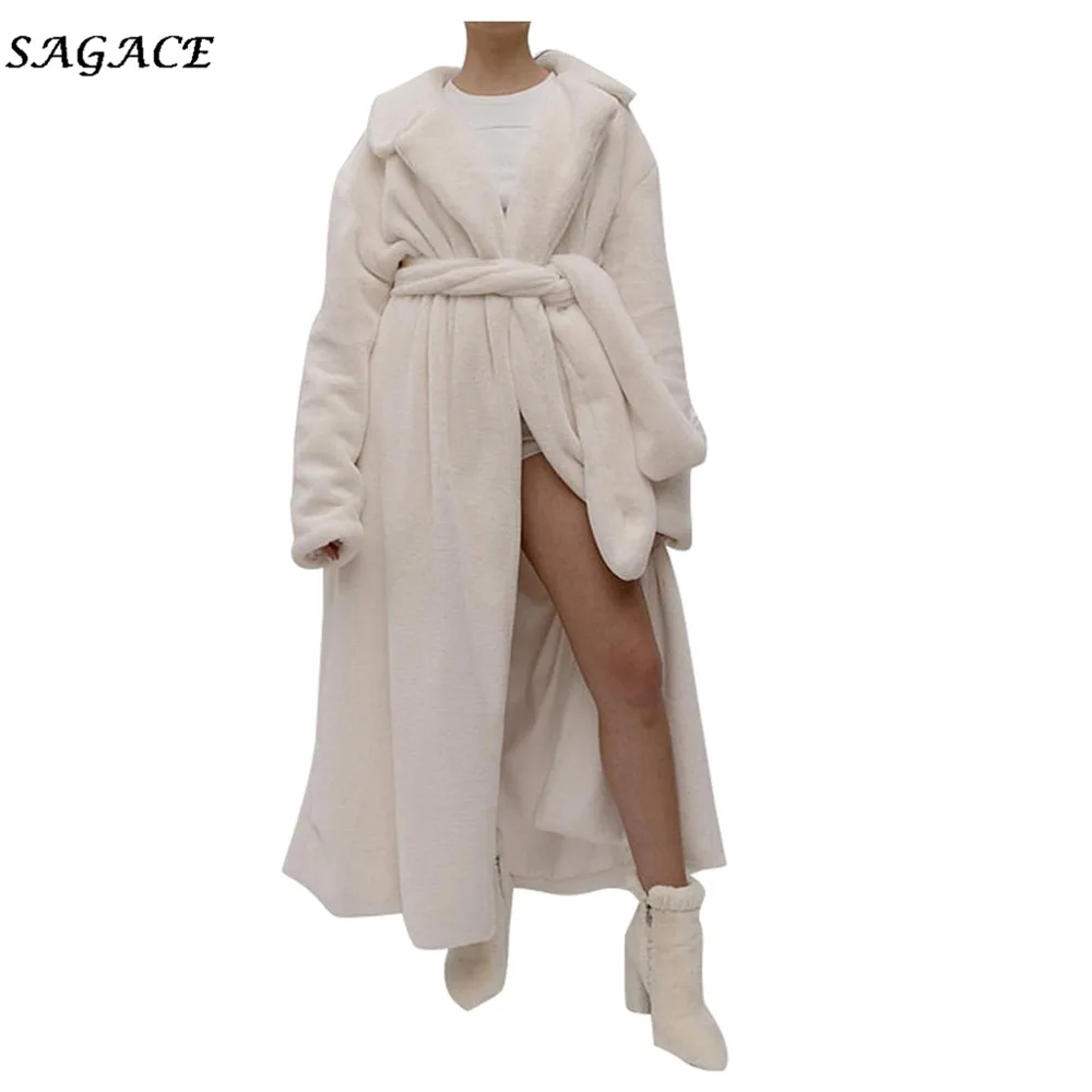Sagace одежда пальто для женщин Мода мягкий ветровка теплая верхняя одежда на пуговицах асимметричный подол плащ длинное пальто хлопок дамы