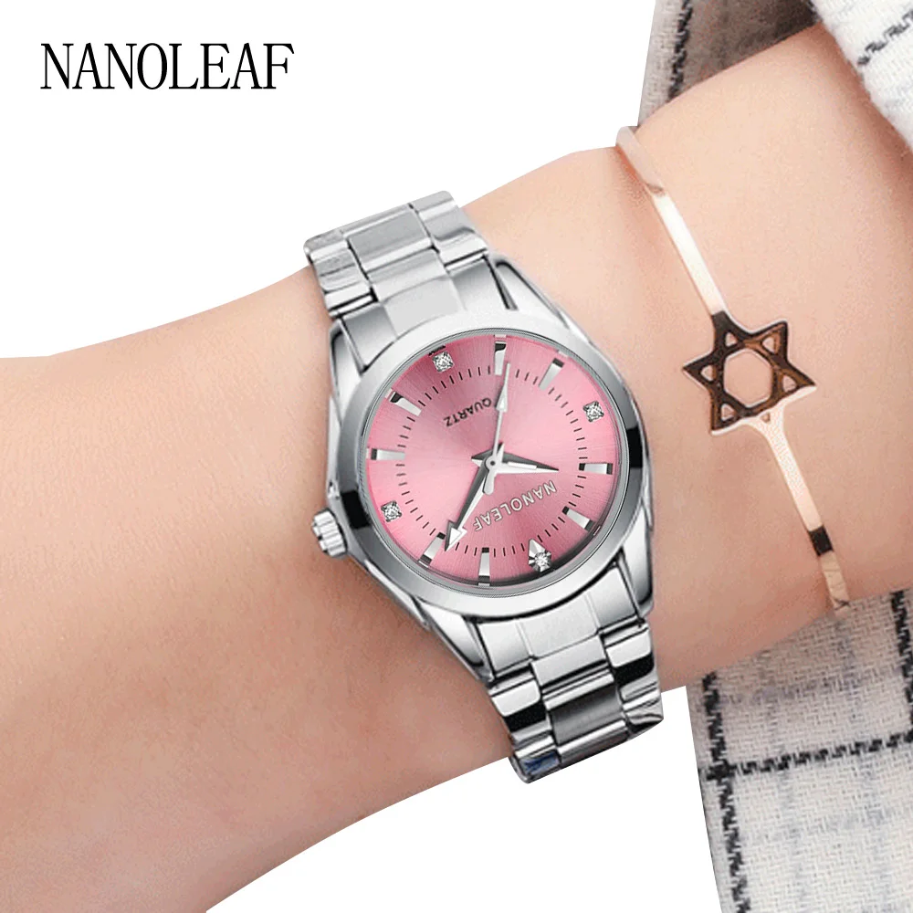 Ladies Dress Watches Small Face Pink Dial Waterproof Women Analog