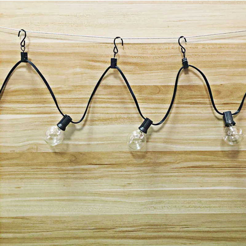 

G40 Led Light String Waterproof IP44 Outdoor Festoon 25X G40 Led Clear Globe Bulb Garland New year Light Hook dropshipping