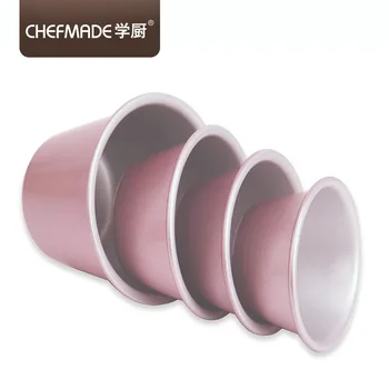 

Chefmade Kitchen Rose Gold Non-stick Pudding Cake Mold Bakery Household Pudding Cup Baking Mould