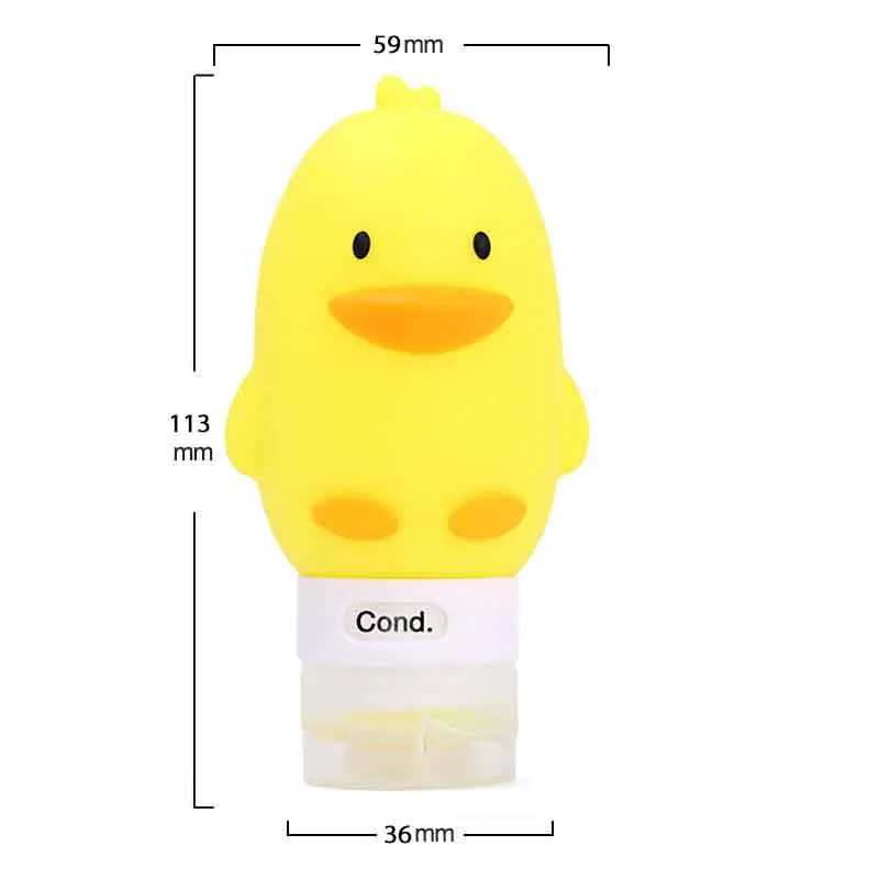yellow duck 1 шт. 38 мл 60 мл 80 мл Портативный Силиконовый многоразовый Пустой дорожный Упаковочный пресс для лосьона и шампуня косметические контейнеры - Цвет: yellow duck