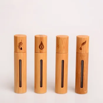 

Portable 10ml Bamboo Wood Bottle Perfume Empty Bottle Stainless Roll Ball Perfume Aromatherapy Bottle Oil Roller Bottle