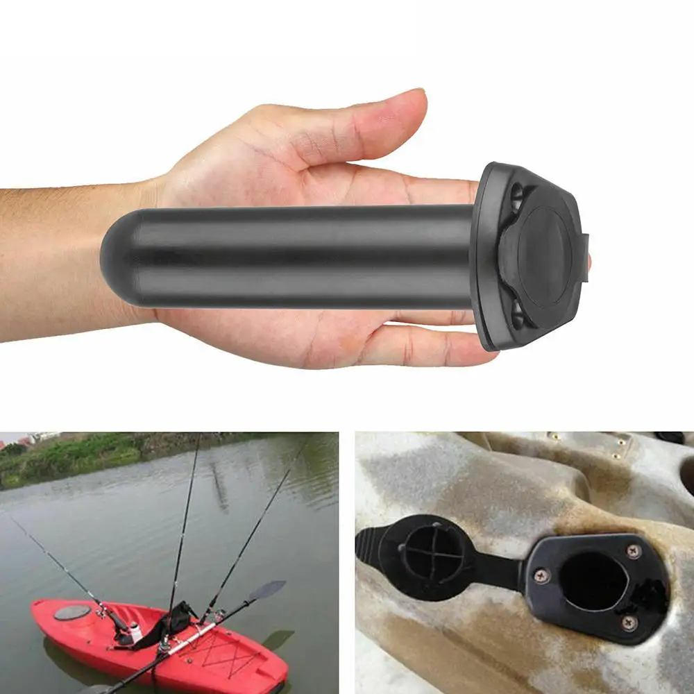 2pcs Flush Mount Fishing Boat Rod Holder Bracket With Cap Cover Kayak