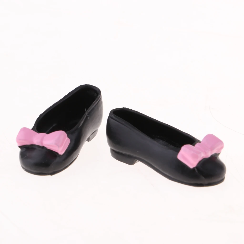 Fashion 1/6 Girl Doll High Heel Shoes with Bow Decoration For Licca Doll Mini Shoes Toys