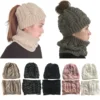 2 Pieces Winter Hat Scarf Set Warm Knit Thick Beanie Hat Scarves Set Gifts for Men Women ► Photo 2/6