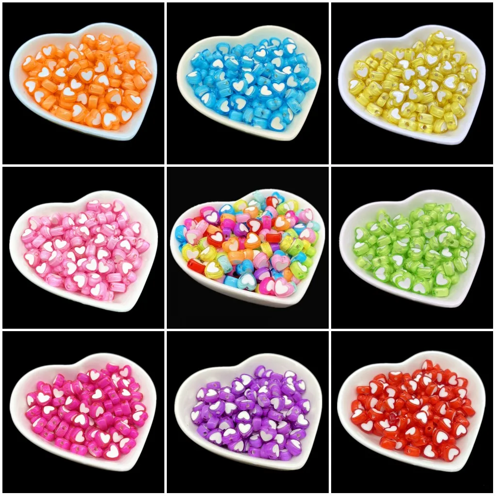 

Бусины акриловые, в форме сердца, для изготовления ювелирных изделий