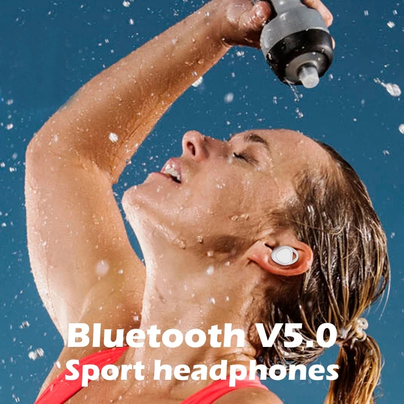 V5.0 Bluetooth наушники IPX5 водонепроницаемые беспроводные наушники спортивные Hifi стерео музыкальные звонки бинауральные невидимые вспышки наушники гарнитура