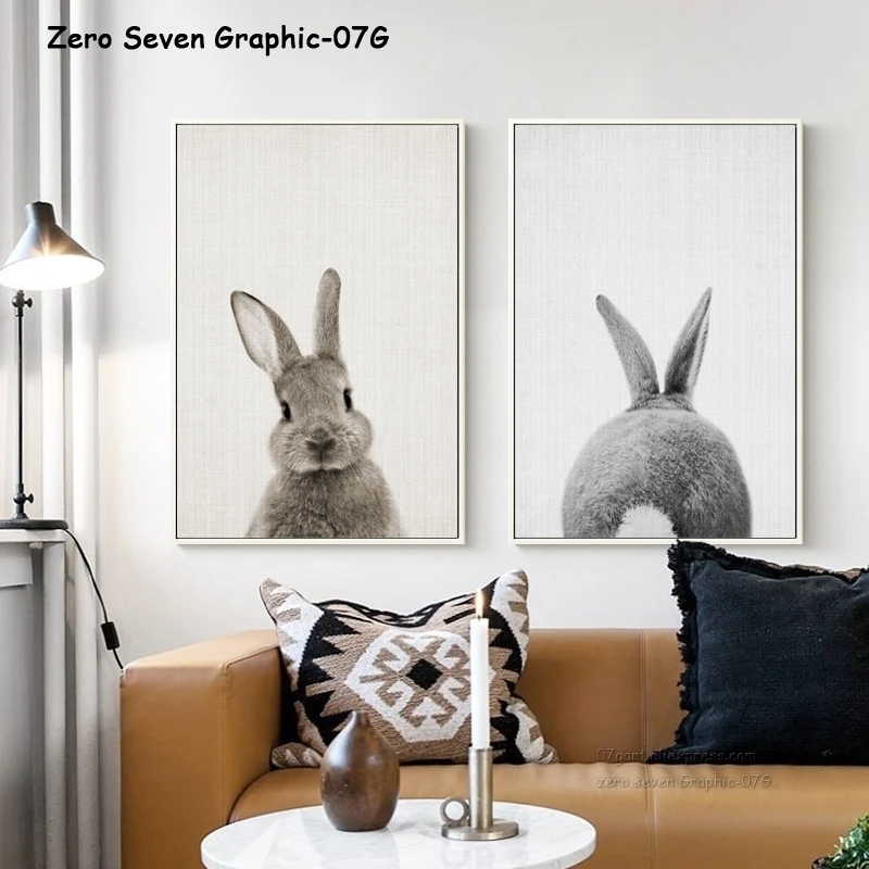 adviseren Lui duizend Canvas Schilderij Posters En Prints Leuke Konijn Portret Foto Muur Foto 'S  Voor Woonkamer Babykamer Kids Poster Decoratie|Schilderij & Schoonschrift|  - AliExpress