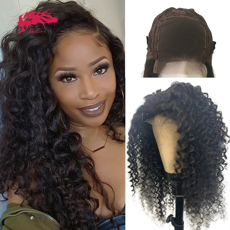 Addbeauty Deep Wave Human Hair Wigs Lace Closure Wig 4x4 HD Transparent Lace Wig Brazlian Virgin Human Hair Pre-Plucked 250%