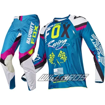 

NAUGHTY FOX Mx New 360 Creo Teal Purple Pink MX Motocross Jersey & Pant Combo ATV Dirt Bike Gear Set Downhill riding suit