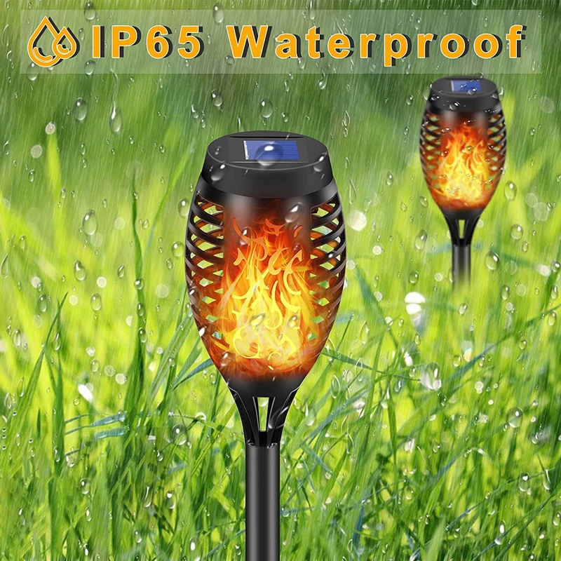 12/33 LED Solar Flame Lamp Outdoor Solar Torch Lights Waterproof Landscape Lawn Lamp Dancing Flicker Lights For Garden Decor