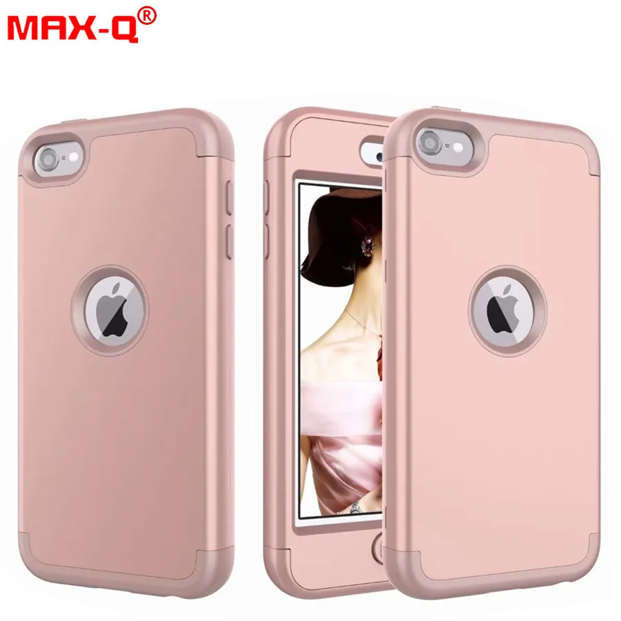 MAX-Q 3-в-1 противоударный чехол для задней панели s For ipod touch 6 6th поколения Жесткий &amp