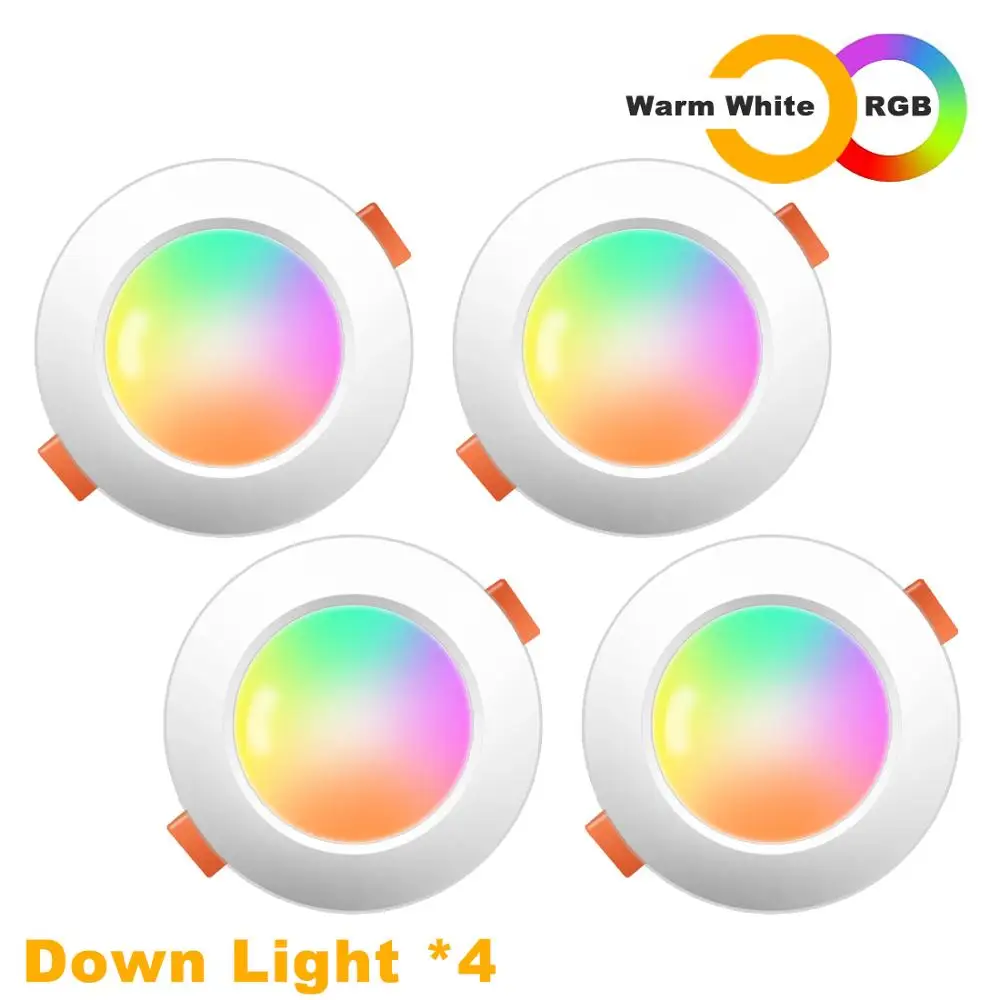12v led downlight 7W LED Downlight RGBW Dimmable Smart Lamp LED Ceiling Light Spotlight Color Changing bulb with Remote Control AC 220V 110V IP44 orlight downlight LED Downlights