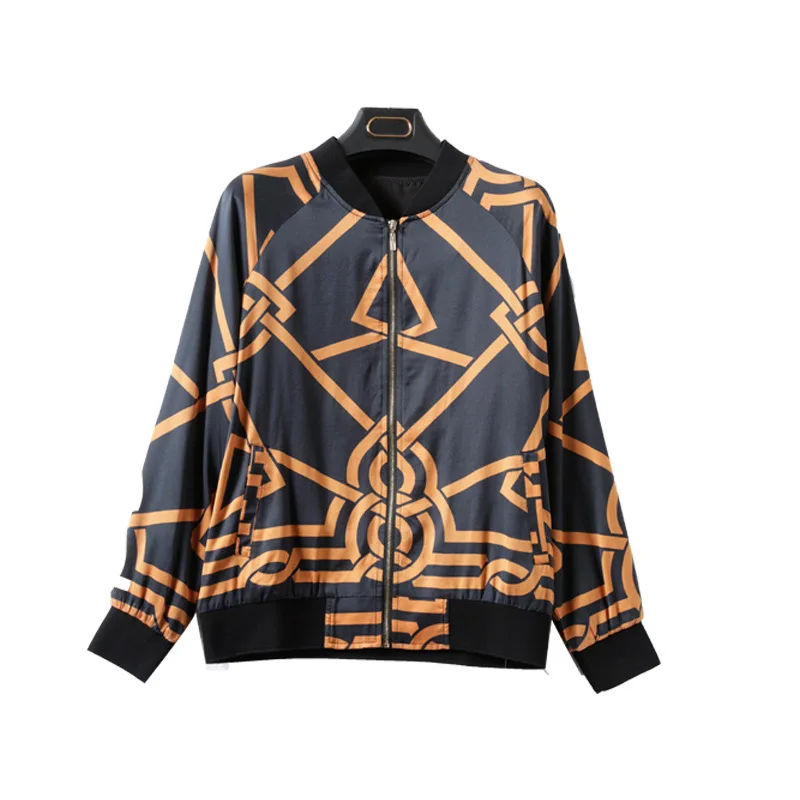 

Origional Design Middle-aged Large Size Dress Spring And Autumn New Style Real Silk Jacket Women's Elegant Smart Korean-style Co