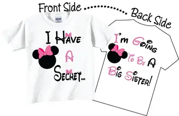 

Little Girl I'm Going To Be A Big Sister Shirts Cute Pink Bows Tees Kid Both Side Print Customer T Shirt