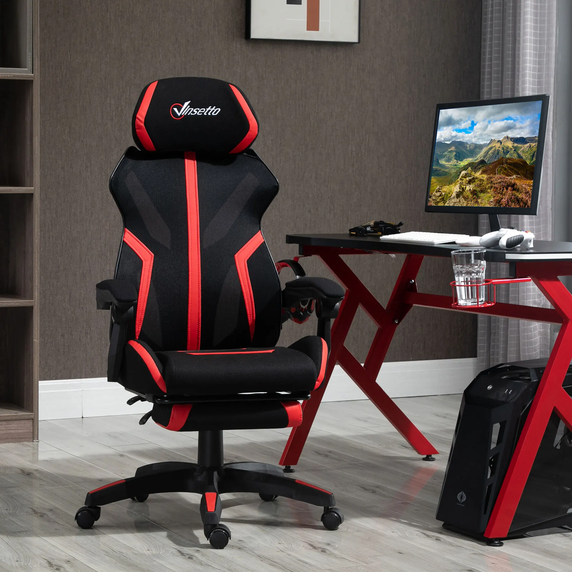 Vinsetto Silla Gaming Con Reposapiu00e9s Retru00e1ctil Silla De