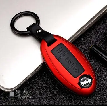 Углеродное волокно ABS оболочка автомобиля дистанционного ключа чехол для Nissan Qashqai J10 J11 X-Trail t31 kicks Tiida Pathfinder муранское Примечание Juke - Название цвета: A Red