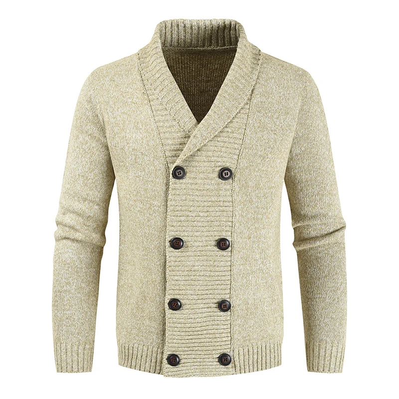 Sweater Jacket Double Breasted Men's Autumn and Winter Fashion Lapel Long Sleeve Knit Jacket / Youth Slim Cardigan Sweater Jacket Double Breasted Men's Autumn and Winter Fashion Lapel Long Sleeve Knit Jacket / Youth Slim Cardigan