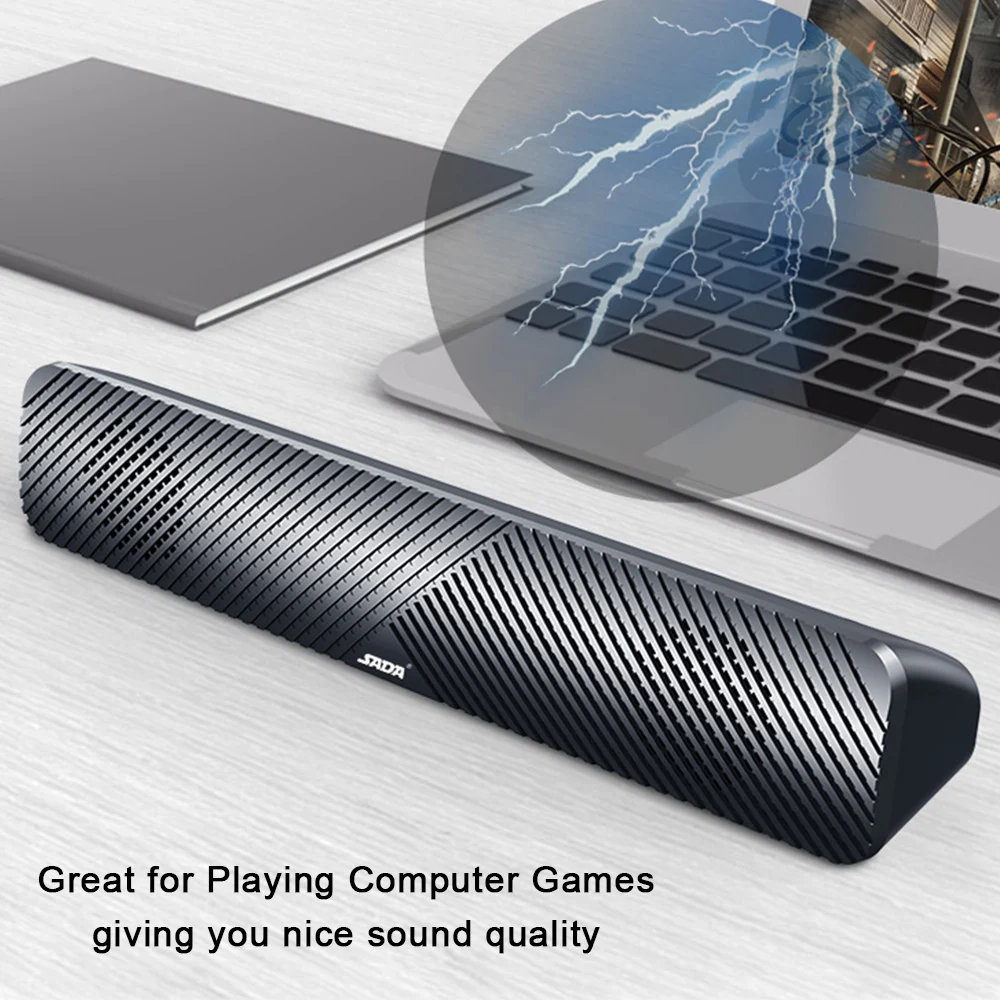 SADA V-108 Home Soundbar Computer Speaker Household Desktop Dual 3D Stereo HiFi Sound Wired for PC TV | Электроника