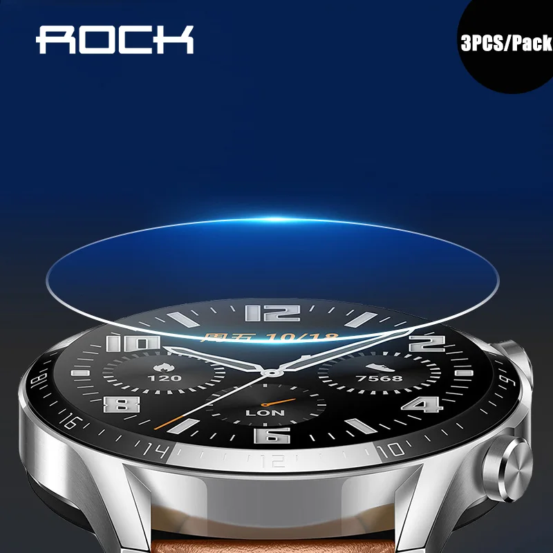 ROCK 3 шт. защитная пленка на весь экран для huawei Watch GT2 42 мм 46 мм Взрывозащищенная защитная пленка из закаленного стекла для GT 2