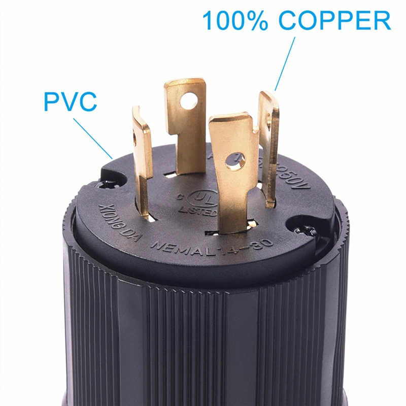 MICTUNING 30A Industrial Grade Generator Plug with Twist Lock 125/250V NEMA L14-30P 4 Pin Male Plug Replaced Plug of RV Trailers