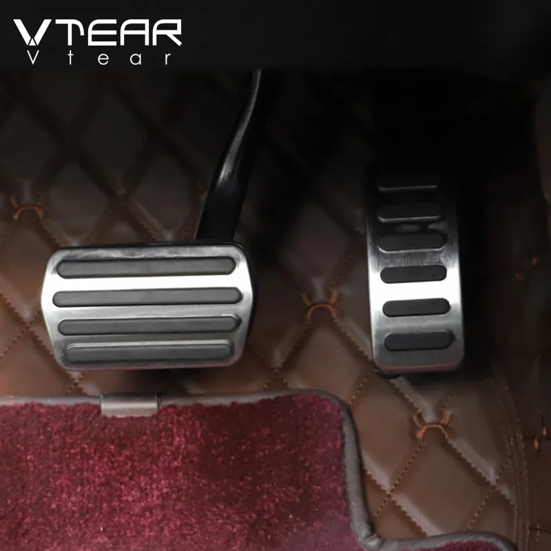 Vtear Car Pedal Cover Accelerator Brake Pad Stickers Aluminum Alloy Gas Replacement Pedal Pads Accessories For Volvo XC40