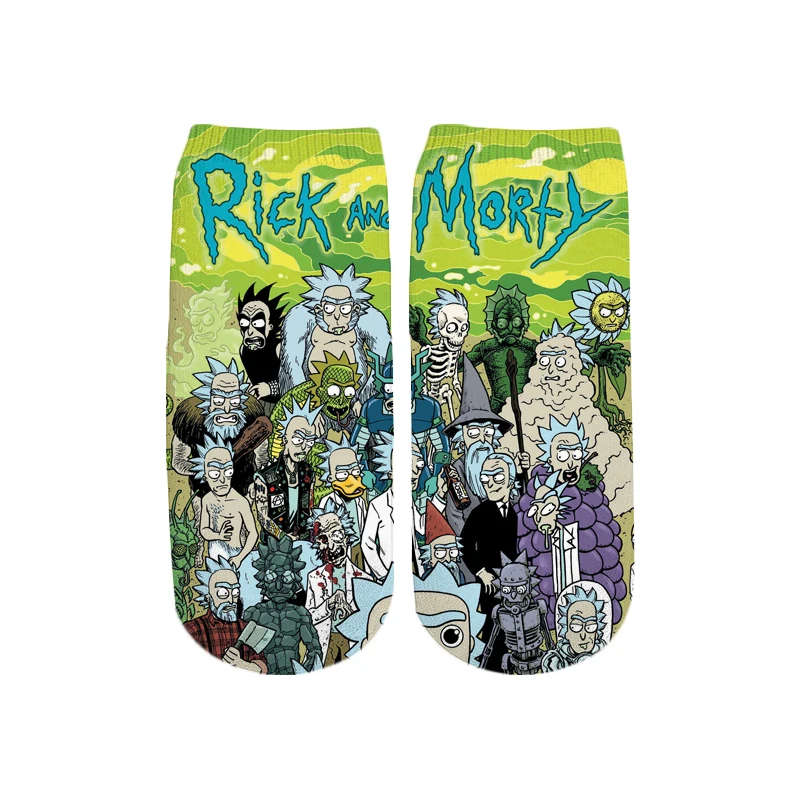 PLstar Cosmos/Новинка года; милые короткие носки с 3D принтом с героями мультфильмов Rick and Morty для мужчин и женщин; корейские носки в стиле Харадзюку; WZ = 2225