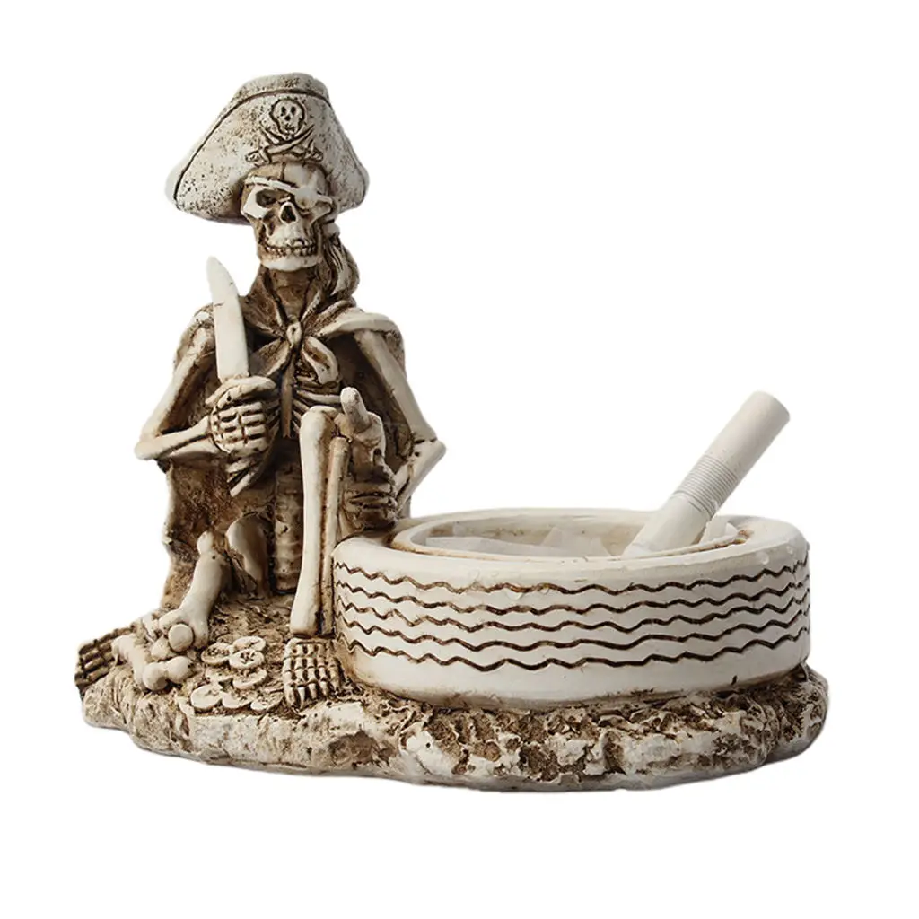 Pirate Ashtray Home Statue Resin Figurine Sculpture Art Craft Party