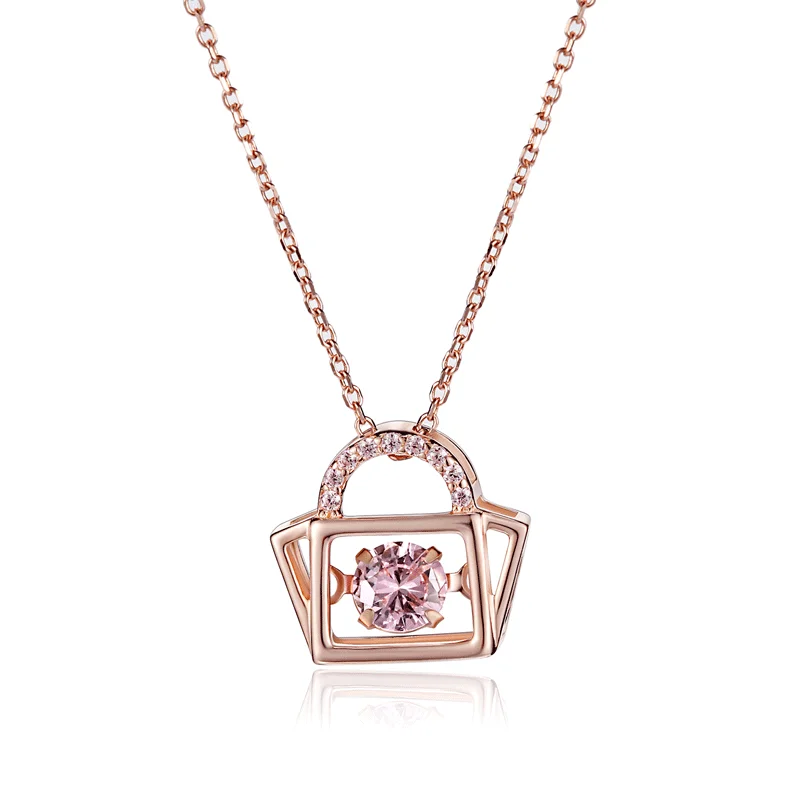 necklaces Rainso, мода, Стерлинговое Серебро, розовое золото, звено цепи, замок, циркон, значительный кулон, ожерелья для женщин, для влюбленных, подарок, новинка - Цвет камня: necklaces