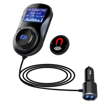 

5V/3.4A Car MP3 Players Bluetooth Hands-Free FM Modulator Stereo Adaptor FM Transmitter Support TF Card
