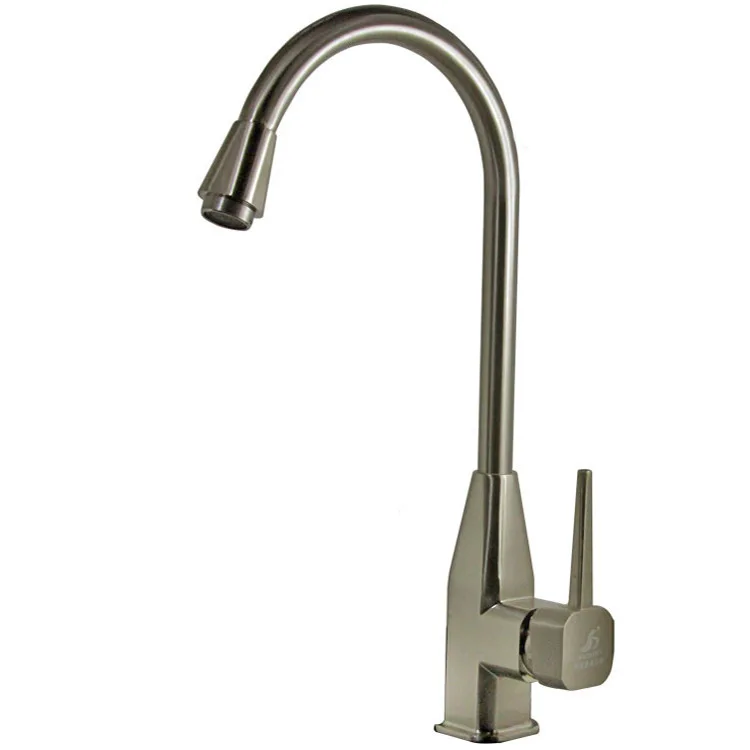 

Sink Brushed Octagonal Faucet Hot And Cold Kitchen Heightening Kitchen Sink Rotating Mixing Faucet Alloy Crane