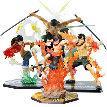 

Anime One Piece Luffy Ronoa Zoro Ghost 3D2Y Three-knife Ghosts Cut Ver. Sauron PVC Action Collection Figure Model Gift For Child