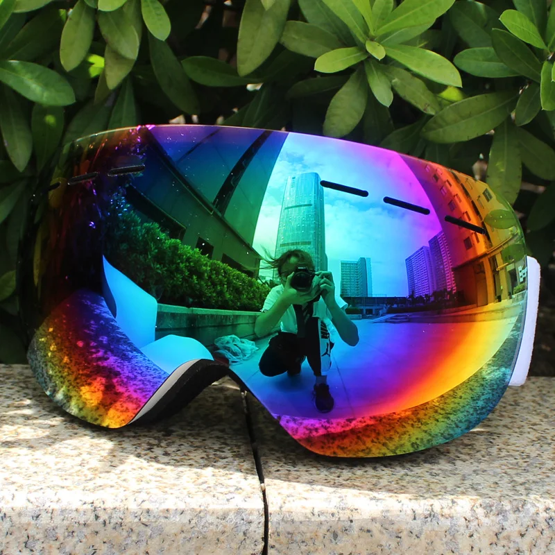 UV400 Anti-fog Double Layers Ski Goggles Lens Ski Mask Glasses Skiing Snow Snowboard Eyewear Mirror Polarize Goggles for Adults 4